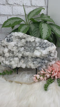 Load image into Gallery: Contempo Crystals - Large-Gray-Chalcedony-White-Apophyllite-video - Image 4