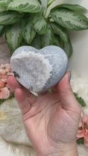 Load image into Gallery: Contempo Crystals - Gray-White-Chalcedony-Quartz-Agate-Polished-Crystal-Heart-Carving - Image 2