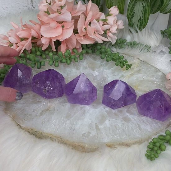 polished amethyst points for sale