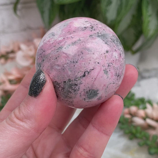 PEruvian-Pink-Rhodonite-Sphere-Video