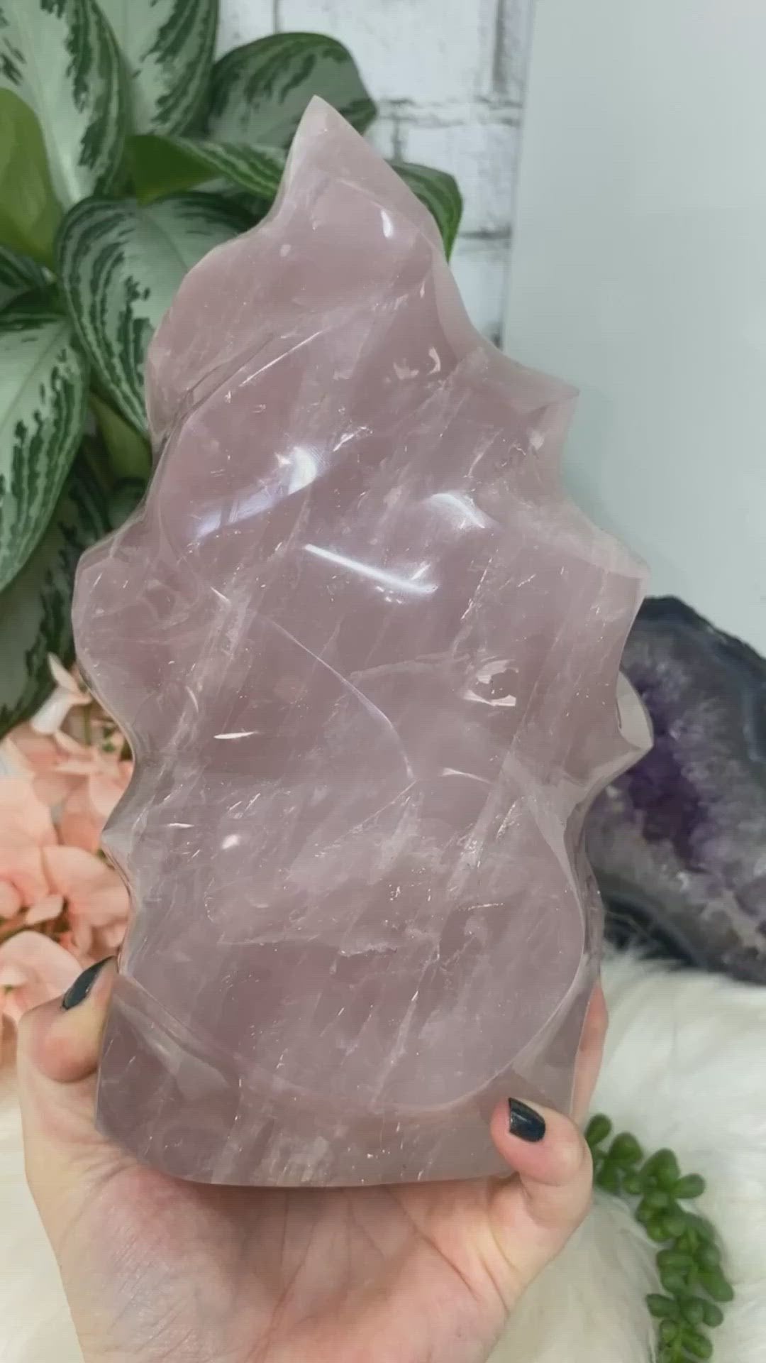 Lavender rose quartz flame video