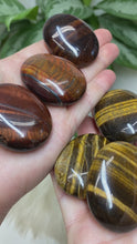 Load image into Gallery: Contempo Crystals - Red-Yellow-Tiger-Eye-Pillows-Palm-Stones - Image 2