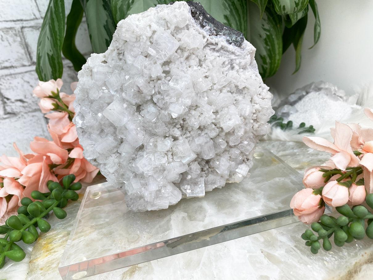 Apophyllite-Druzy-Chalcedony-on-Acrylic-Stand