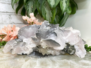 Contempo Crystals - Pink-Bladed-Mangano-Calcite-Crystal-Specimen-with-Sphalerite-Quartz - Image 8