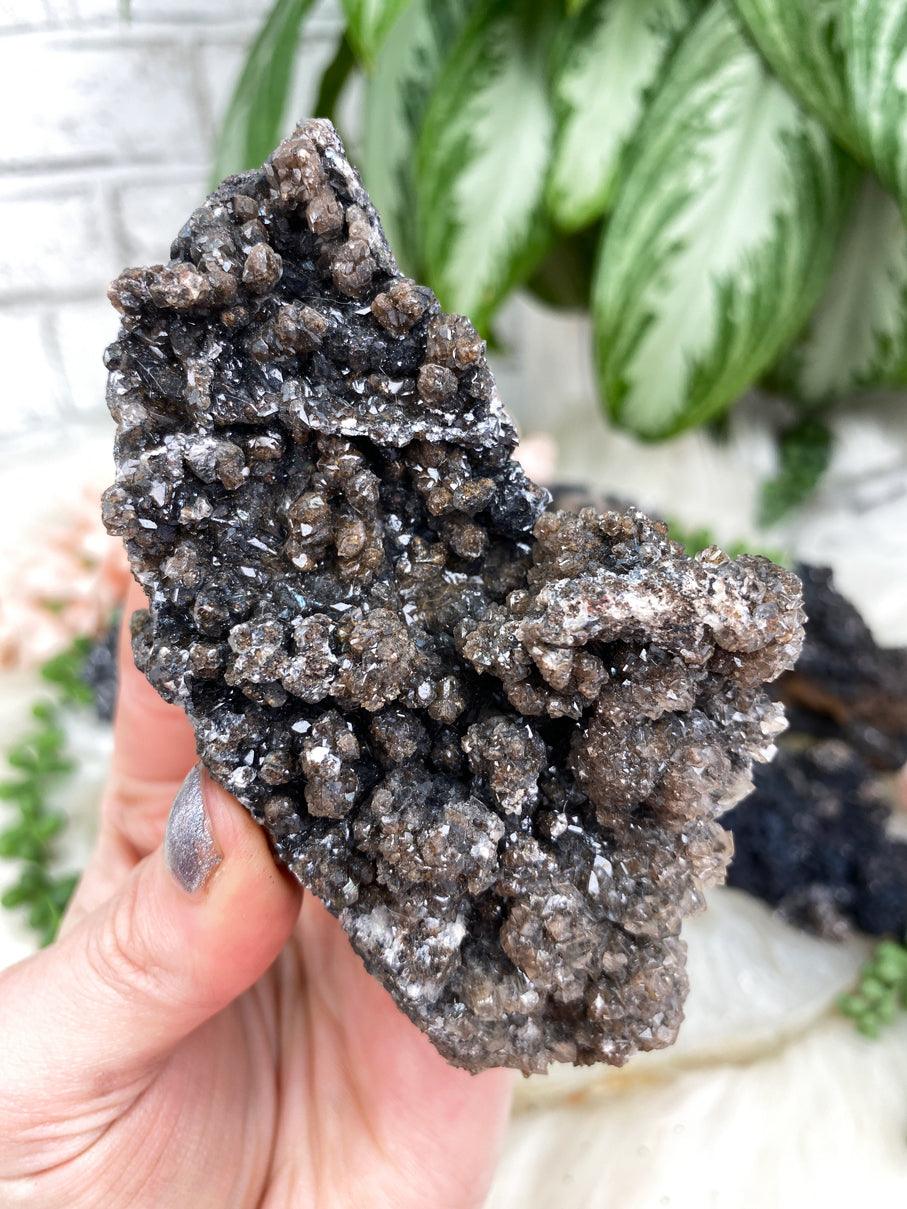 Black-Brown-Calcite-Cluster