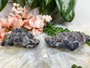 Contempo Crystals - Black-Calcite-Crystal-Clusters-with-Hematite - Image 5