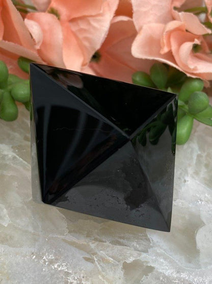 Black-Obsidian-Geometric-Diamond-Point-Crystal-Carving
