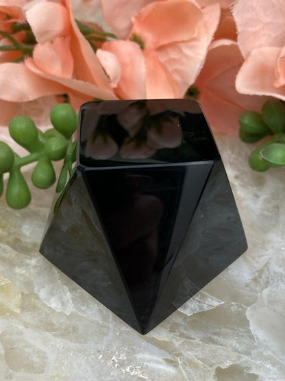 Black-Obsidian-Geometric-Platform-Crystal-Carving