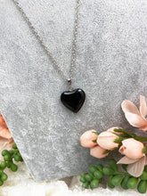 Load image into Gallery: Contempo Crystals - Black-Onyx-Heart-Pendant-Necklace-Loop-Chain - Image 4