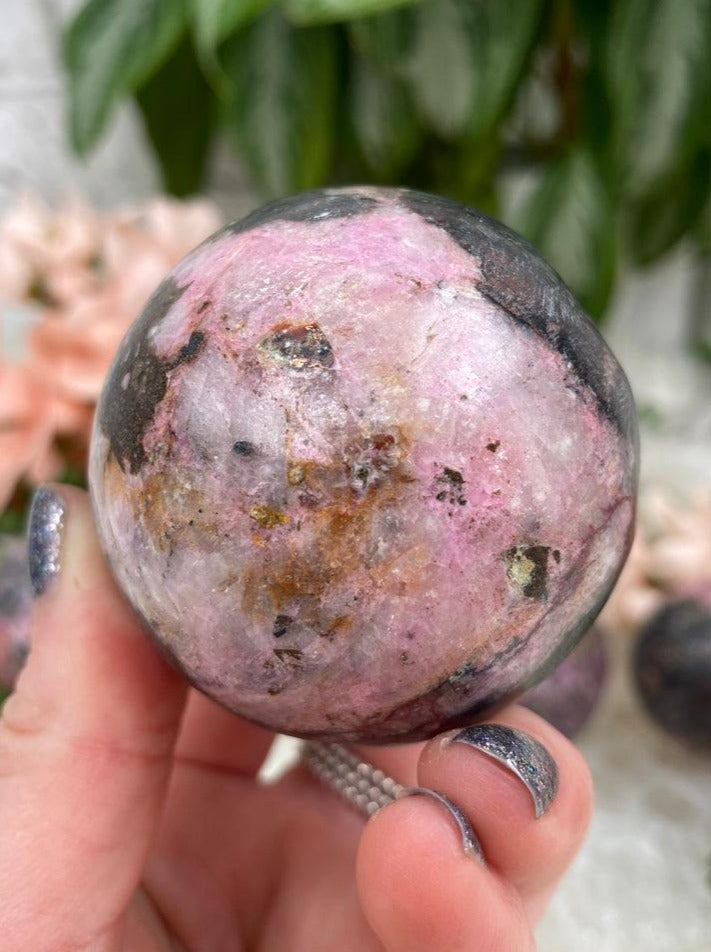 Black-Pink-Cobalto-Calcite-Sphere