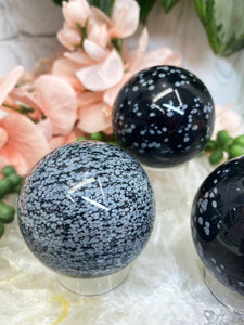 Contempo Crystals - Black-White-Snowflake-Obsidian-Spotted-Crystal-Spheres - Image 2