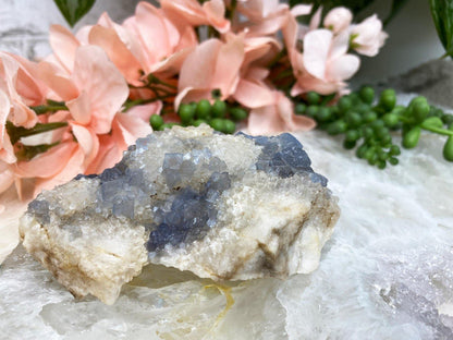 Blue-Bingham-Fluorite-White-Quartz-Crystal-Cluster