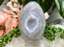 Load image into Gallery: Contempo Crystals - Blue-Chalcedony-Quartz-Agate-Crystal-Egg-Carving - Image 1