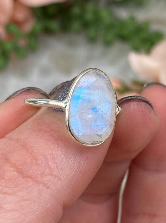 Solitaire Oval 1 Ctw Moonstone Sterling Silver 925 Women Ring – SHINE JEWEL