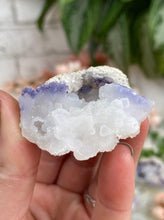 Load image into Gallery: Contempo Crystals - Botryoidal-White-Chalcedony-Purple-Fluorite-Geode-Spirit-Flower - Image 9