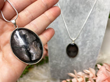 Load image into Gallery: Contempo Crystals - Brown-Black-Hypersthene-Stone-Crystal-Pendant-Necklace-Snack-Chain - Image 5