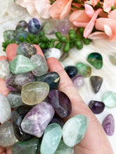 Load image into Gallery: Contempo Crystals - Tumbled-Colorful-Rainbow-Fluorite-Crystal-Purple-Green - Image 2