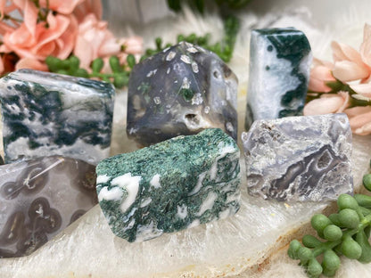 Carved-Moss-Agate-Stones