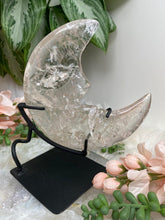 Load image into Gallery: Contempo Crystals - Carved-Smoky-Quartz-Moon-Crystal-Metal-Stand - Image 5