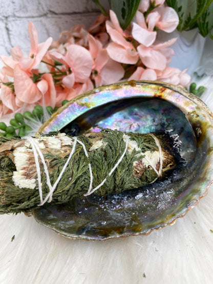 Cleanse-Your-Crystals-With-Cedar-Smoke-Sinuata-Flower-Bundle