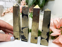 Load image into Gallery: Contempo Crystals - Chinese black gold pyrite crystal obelisk point - Image 2
