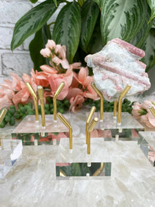 Contempo Crystals - Clear-Acrylic-Gold-Metal-Stand-for-sale - Image 4