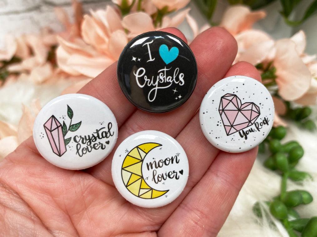Crystal Lovers Button Pins for Sale