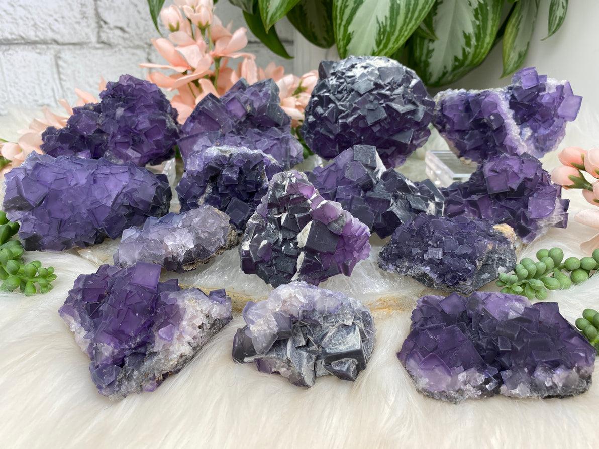 Cubic-Purple-Fluorite-Clusters-From-China
