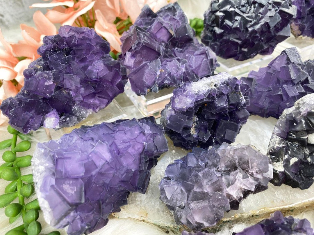 Contempo Crystals - Cubic-Purple-Fluorite-Crystal-Cluster - Image 1