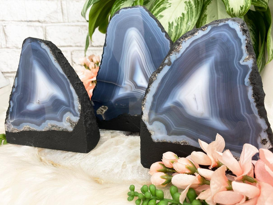Contempo Crystals - Dark-Gray-Banded-Agate-Geode-Cathedrals - Image 1