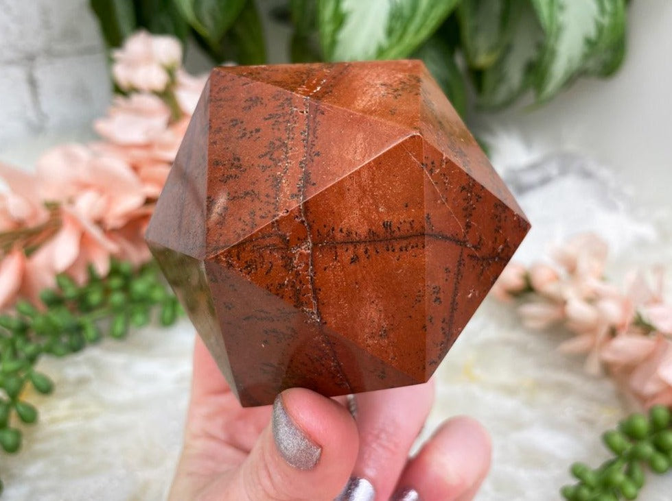Contempo Crystals - Dendritic-Red-Jasper-Icosahedron - Image 1