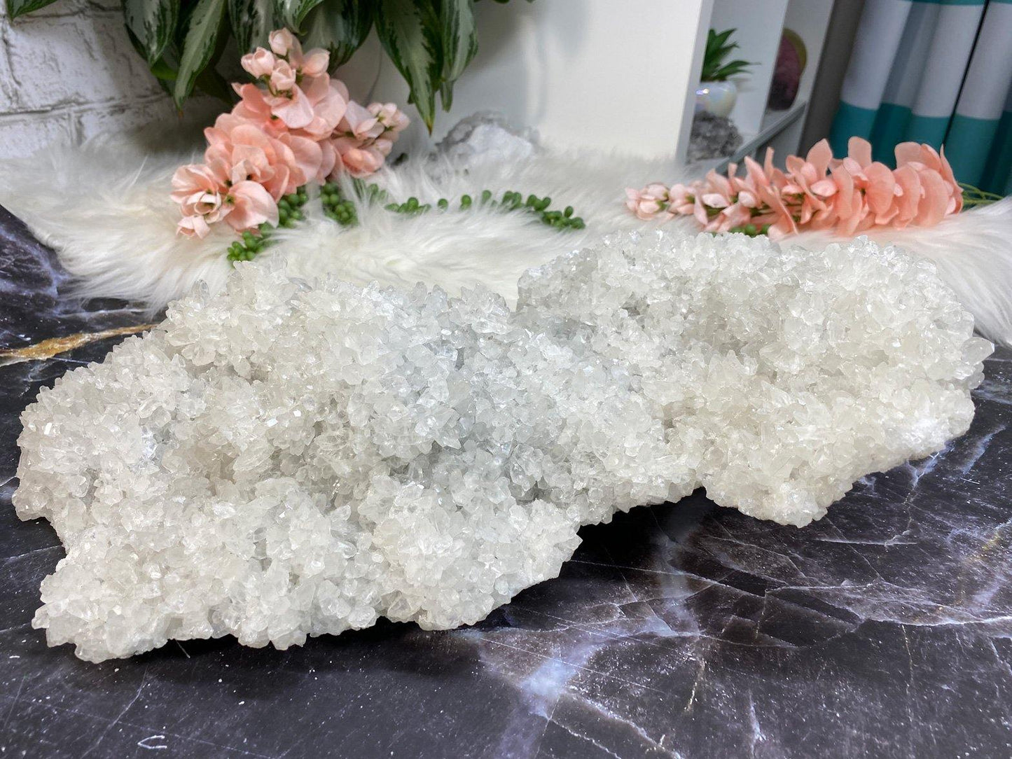 Extra large white calcite crystal cluster from Pakistan