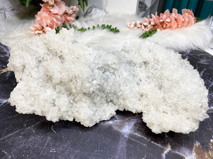 Extra large white calcite statement crystal 