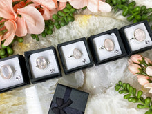 Load image into Gallery: Contempo Crystals -    Faceted-Rose-Quartz-Crystal-Rings-Oval-Pear-Sterling-Silver-Band - Image 3