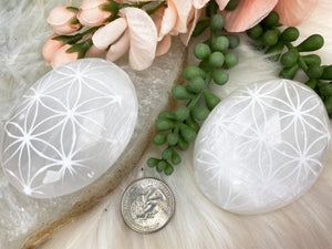 Contempo Crystals - Flower-of-Life-Selenite-Palm-Stone - Image 7