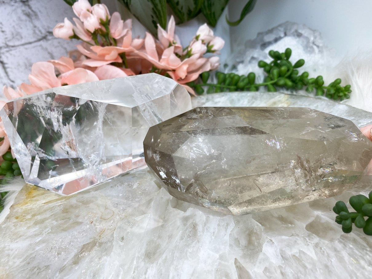 Geometric-Cut-Smoky-and-Clear-Quartz-Crystals-for-Sale