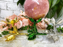 Load image into Gallery: Contempo Crystals - Gold-Green-Silver-Leafe-Flower-Crystal-Sphere-Stands - Image 1