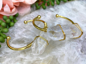 Contempo Crystals - gold metal quartz cuff bracelet - Image 8