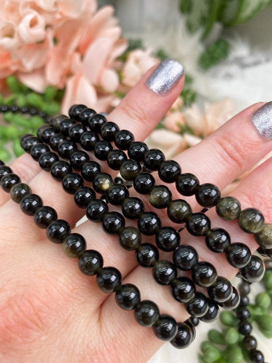 Gold Sheen Obsidian Bracelet | 6mm bead – Crystallised Earth