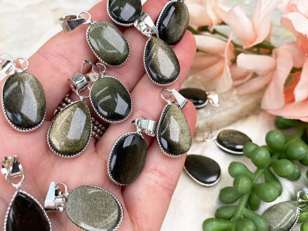 Gold Obsidian Pendants - Main Image