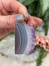 Load image into Gallery: Contempo Crystals - Gray-Agate-Amethyst-Pendant - Image 6