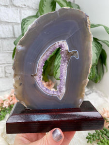 Contempo Crystals - Gray-Chalcedony-Amethyst-Agate-Slice - Image 7