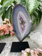 Load image into Gallery: Contempo Crystals - Gray-Chalcedony-Amethyst-Geode-Slice - Image 6