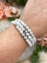 Load image into Gallery: Contempo Crystals - Gray-White-Howlite-Bracelet-6mm-Bead - Image 5