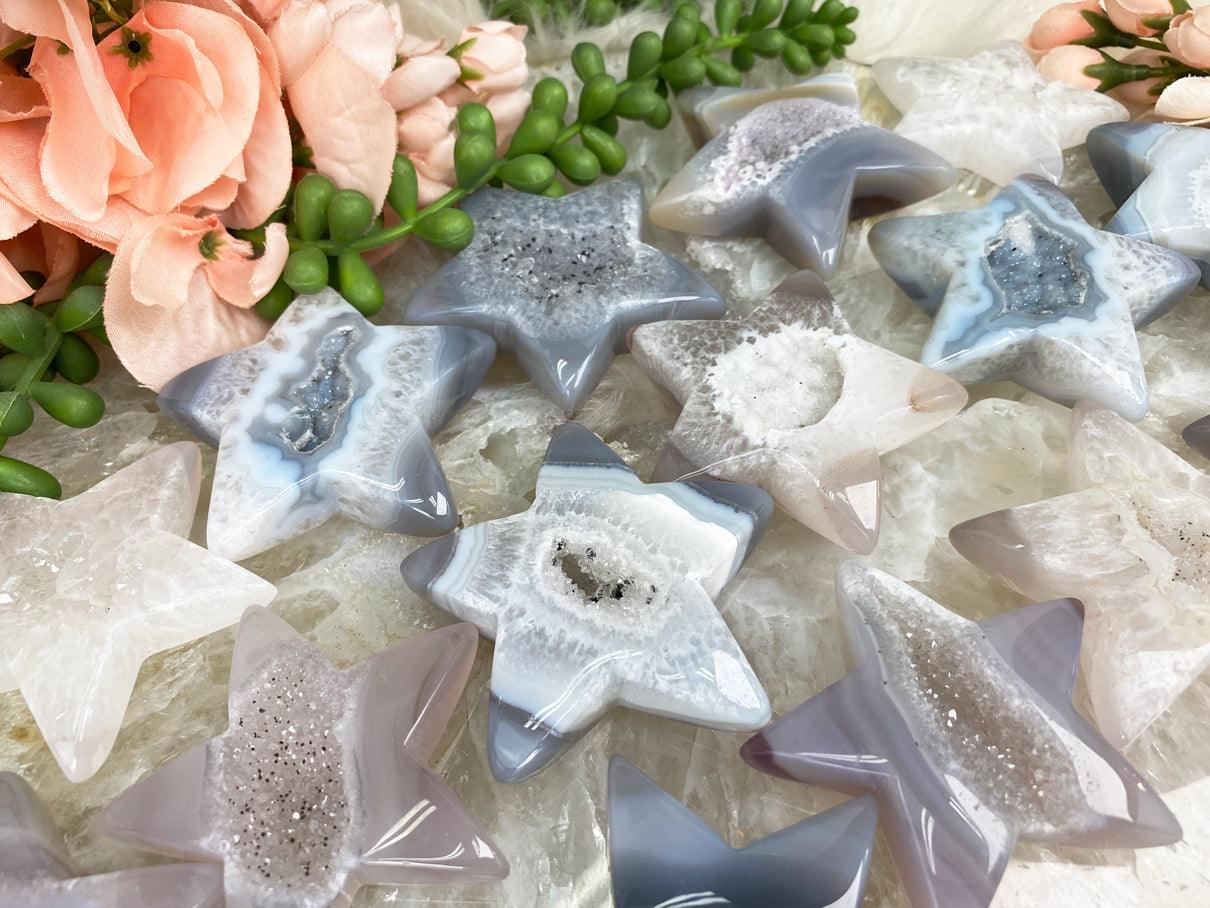 Gray-White-Quartz-Chalcedony-Stars