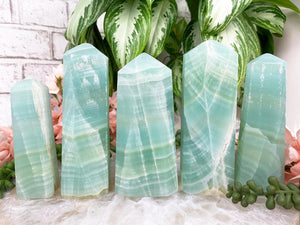 Contempo Crystals - Green-Blue-Calcite-Points-from-Pakistan - Image 1