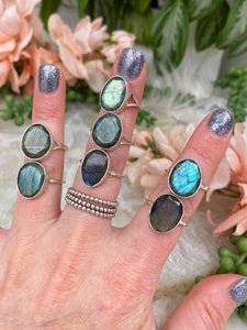 Contempo Crystals - Green-Blue-Labradorite-Rings - Image 3