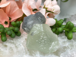 Contempo Crystals - Green-Fluorite-Octahedron-Formation-with-Gray-Bladed-Calcite - Image 5