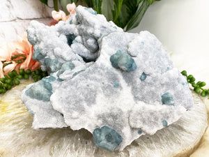 Contempo Crystals - Green-Fluorite-on-White-Quartz-Statement-Crystal-Cluster - Image 2