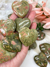 Load image into Gallery: Contempo Crystals - Green-Red-Unakite-Jasper-Crystal-Heart-Stones - Image 2